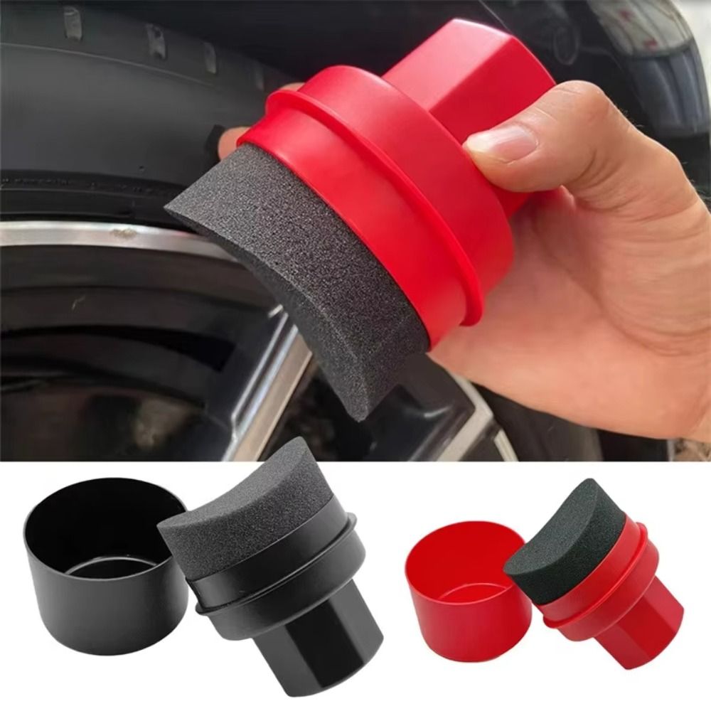 Car Wax Polishing Pad - Curved Tire Polishing Sponge with Cover