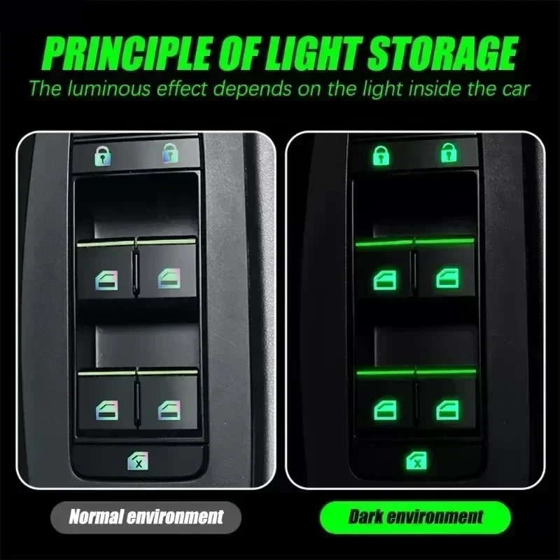 Car Accessories Outside - 1 Set Glow-in-the-Dark Car Button Stickers