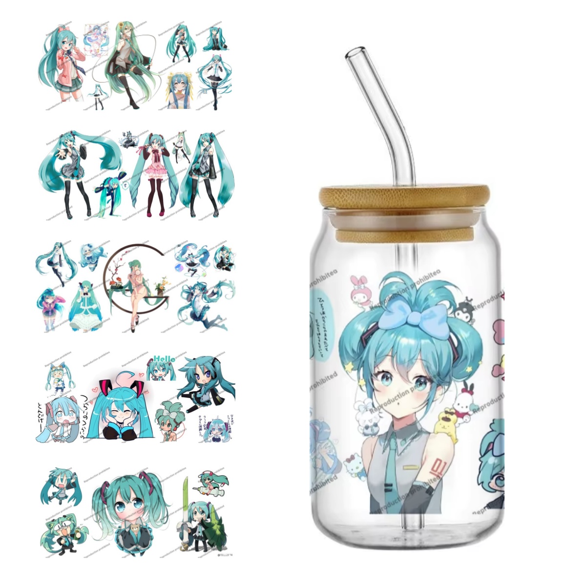 Car Accessories Outside - Hatsune Miku UV DTF Cup Wrap