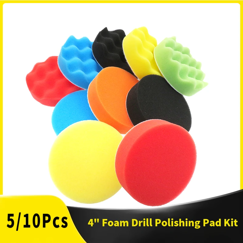 Car Wax Polishing Pad - 5/10 Pcs 4 Inch Foam Drill