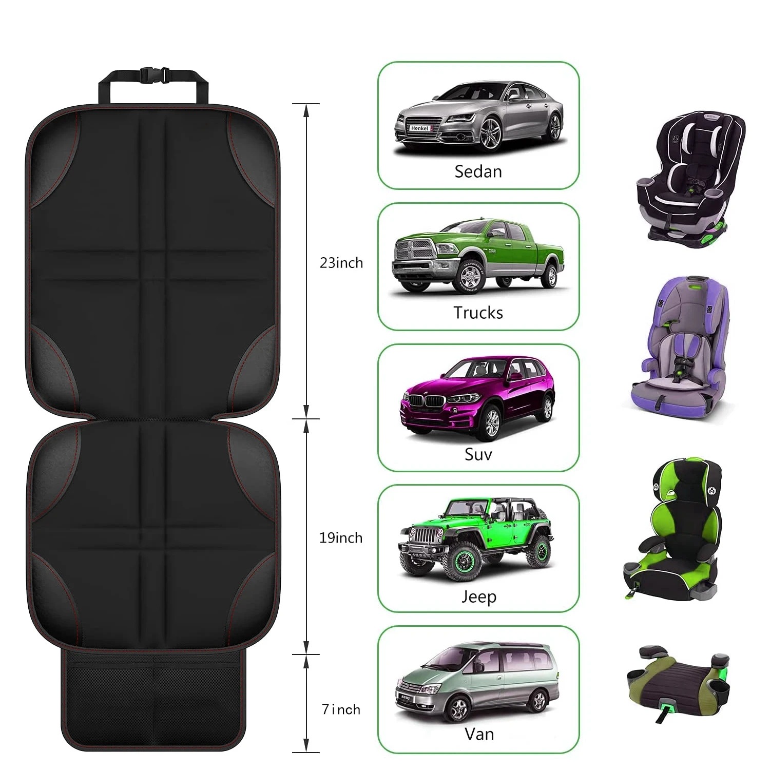 Thick PU Leather Child Car Sea - огляд і ціна Leather Car Seat Cover
