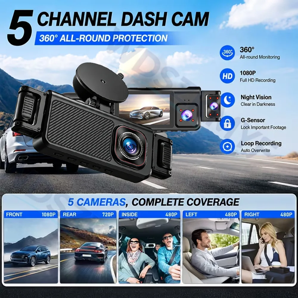 Dashcam for Cars 4 5Channel Bl - огляд і ціна Car Accessories For Night Driving