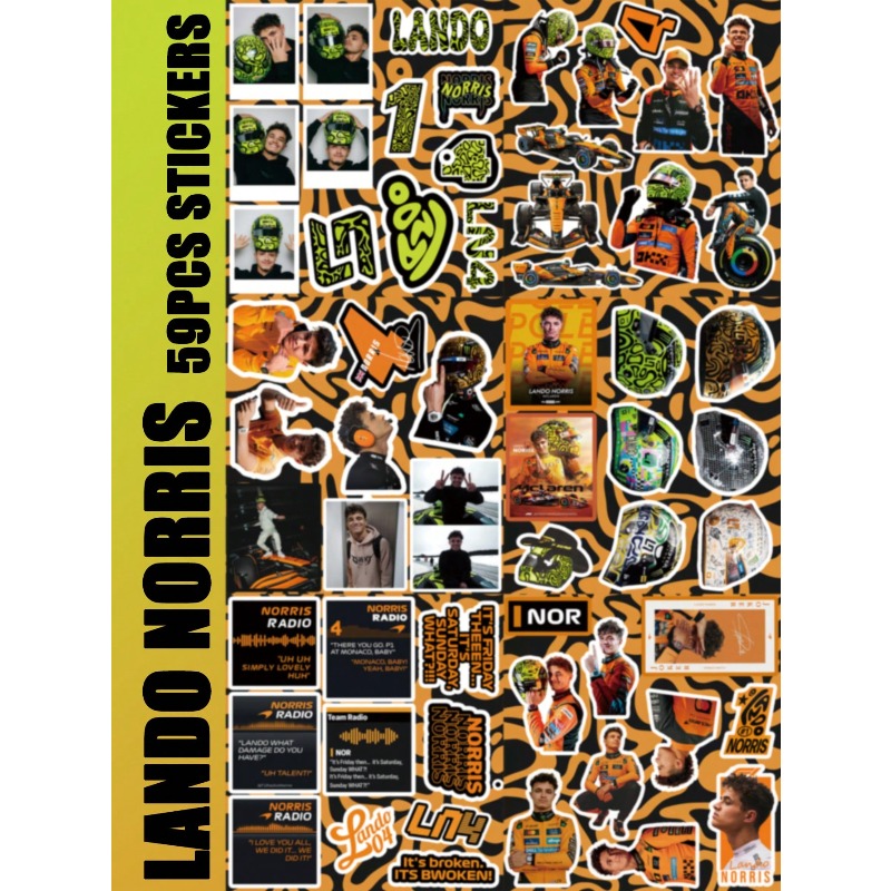 59PCS Lando Norris racing-them - огляд і ціна Car Accessories Outside